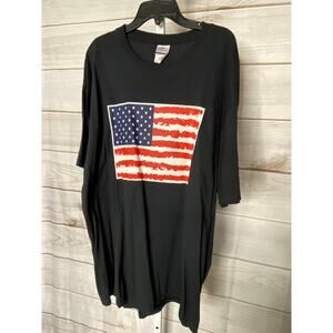 Brand New Port and Company Vintage Y2K Men's XL American Flag USA T-Shirt Black